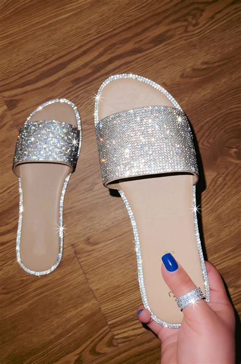 Aura Rhinestone Detailing Slip On Sandals In 2024 Slip On Sandal