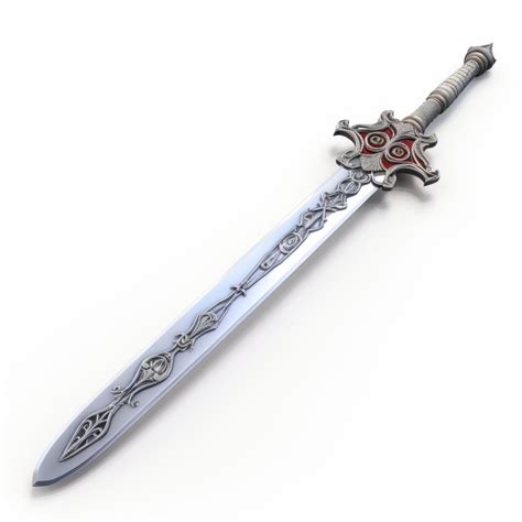 Premium Photo Highly Detailed Silver Sword With Realistic Fantasy Artwork
