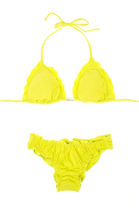 Maryssil Yellow Bikini Top And Scrunch Bottom Bambole Lemon