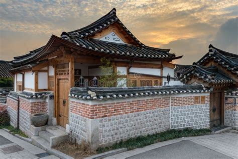 Bukchon Hanok Wioska Tradycyjna Koreańczyka Stylu Architektura