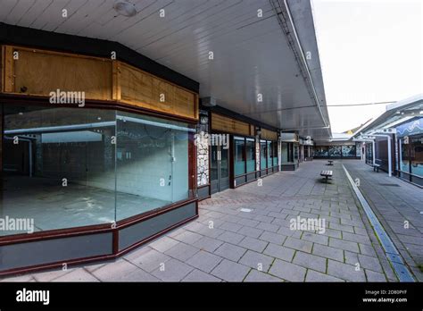 Rows Of Permanently Closed Shops At Festival Park In The Welsh Town Of