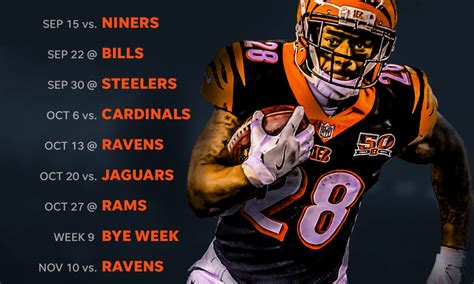 2019 Cincinnati Bengals Schedule Downloadable Wallpaper