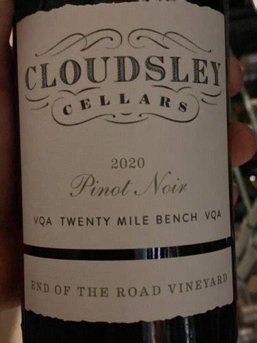 Cloudsley Cellars End Of The Road Vineyard Pinot Noir Vivino US