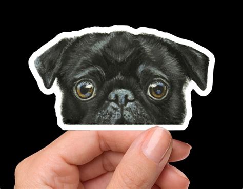 Pug Personal Stickers, Three Pug Colors - Etsy