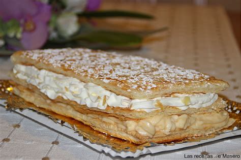 Milhojas De Crema Pastelera Y Nata