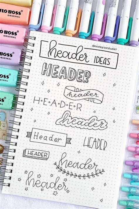 Best Collection Of Bullet Journal Headers And Ideas For F