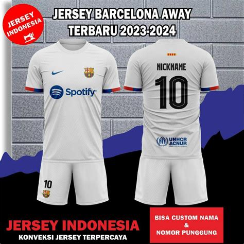 Jual Jersey Barcelona Barca Away 2023 2024 TERBARU Setelan Jersey