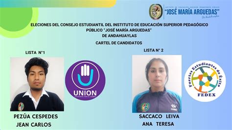 LISTAS APTAS PARA EL CONSEJO ESTUDIANTIL IESPP José María Arguedas