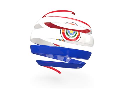 Round 3d Icon Illustration Of Flag Of Paraguay