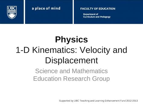 Ppt Physics 1 D Kinematics Velocity And Displacement Dokumen Tips