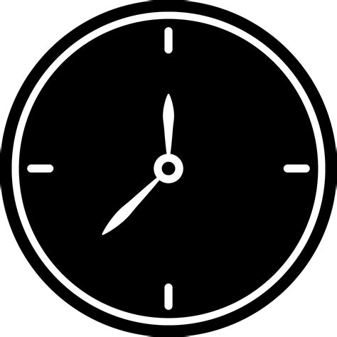 Clock Icon In Black And White Color Vector Art At Vecteezy