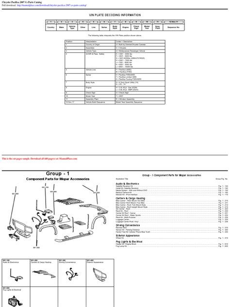 Chrysler Pacifica 2007 Cs Parts Catalog | PDF | Chrysler | Automatic ...