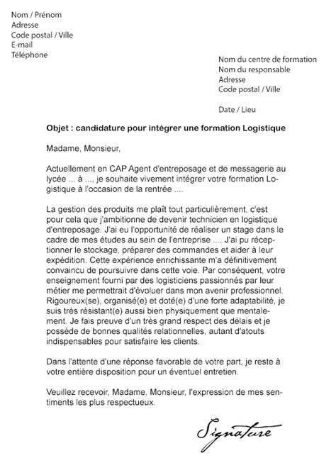 Exemple Dune Lettre De Motivation Pour Une Formation