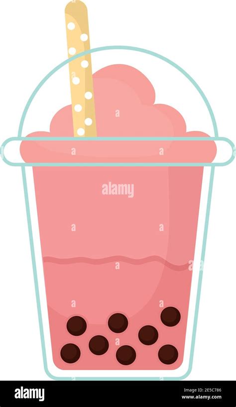 Bubble Tea With A Pink Color And Bubbles Stock Vector Image And Art Alamy