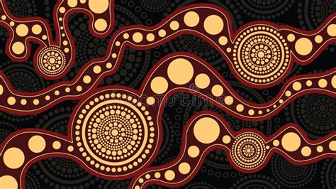 Connection Concept Aboriginal Art Vector Painting Illustration Based