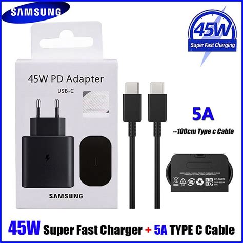 Original Samsung 45w Super Rapide Chargeur Usb C Pour Galaxy S22 S21