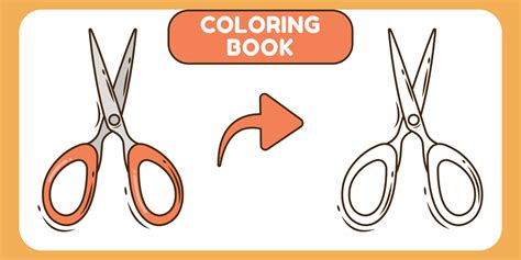 Cute scissors hand drawn cartoon doodle coloring book for kids 5303629 ...