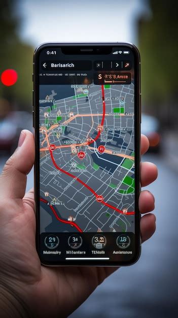 Premium Ai Image Gps App On Phone Aiding Car Travel With A Detailed