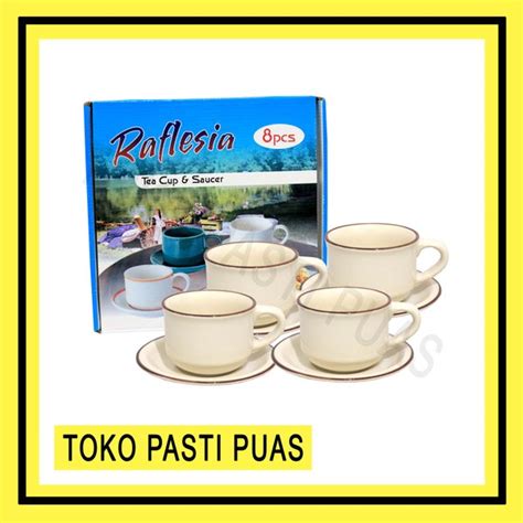 Jual Cangkir Set Pcs Keramik Gelas Teh Kopi Raflesia Tea Cup Set