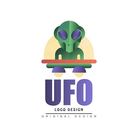 Premium Vector Ufo Logo Original Design Label With Alien And Saucer