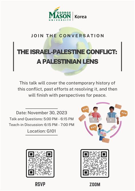 Mason Korea Events The Israel Palestine Conflict A