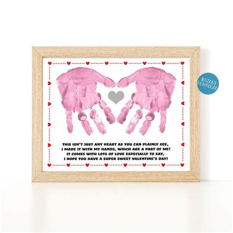 Valentine S Day Handprint Poem Handprint Heart Keepsake Etsy Baby