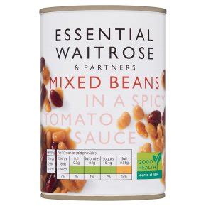 Essential Mixed Beans In A Spicy Tomato Sauce Waitrose Partners