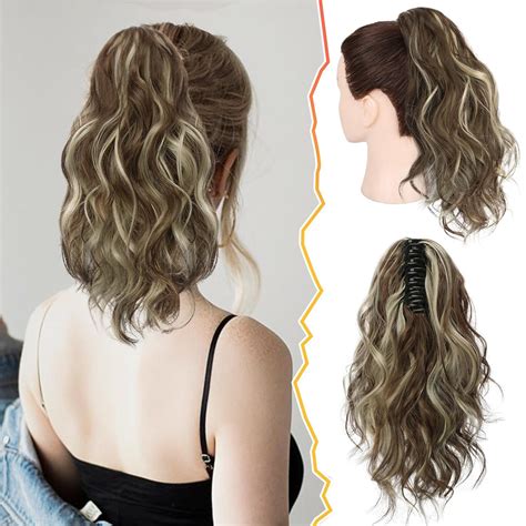 Amazon Barsdar Short Wavy Ponytail Extension Claw Clip