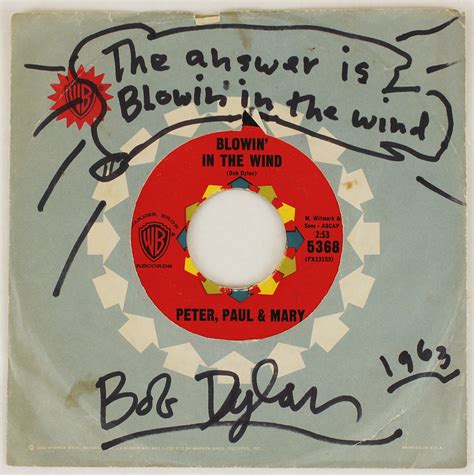 Lot Detail Bob Dylan Signed Lyric Inscribed And Dated Blowin In