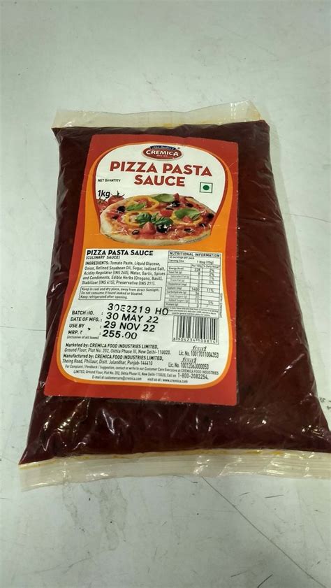 Cremica Pizza Pasta Sauce Packaging Type Packet Packaging Size 1 Kg