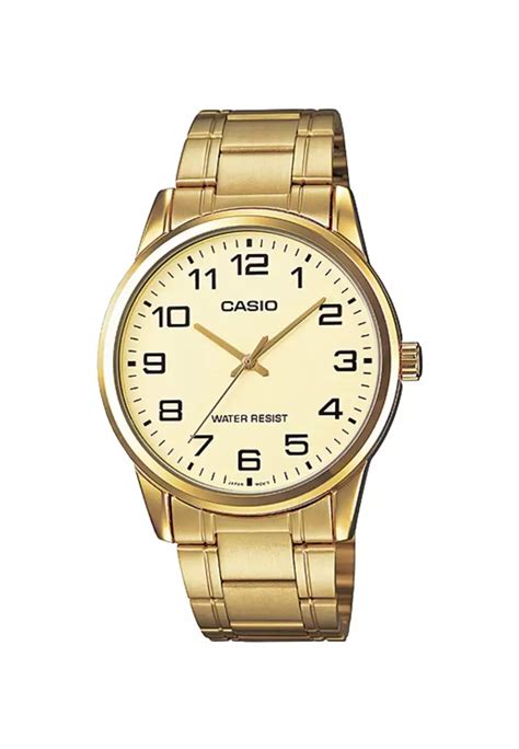 Buy Casio Watches Men S Analog Watch Mtp V G B Gold Stainless Steel