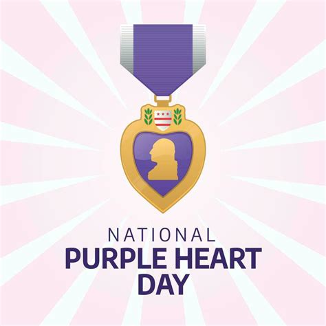 national purple heart day design template for celebration. purple heart ...