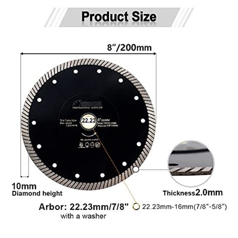 Snapklik Diamond Turbo Blade 8 Inch Super Thin Cutting Disc For