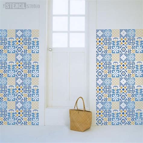 Stroud Tile Repeat Stencil Reusable Stencils for Home Decor - Etsy UK ...