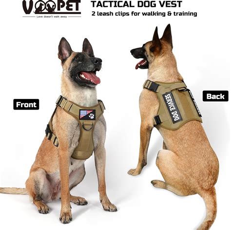 voopet Arnés táctico para perro chaleco militar de apoyo emocional con