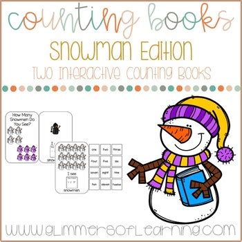 Snowman Interactive Book counting to 24 by Glimmers of Learning