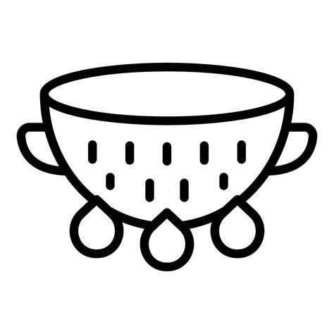 New Colander Tool Icon Outline Vector Cooking Strainer Vector