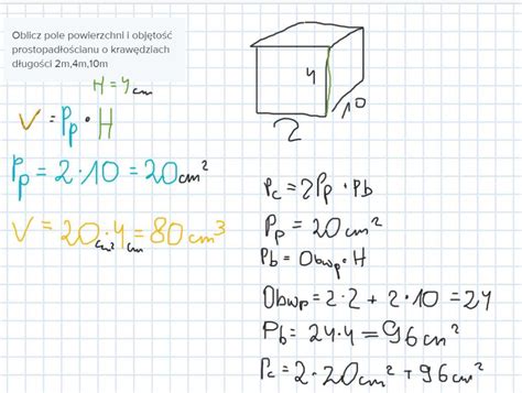 Oblicz Pole Powierzchni I Obj To Prostopad O Cianu O Kraw Dziach