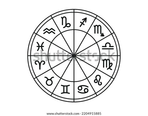 Astrological Circle Horoscope Icons Star Constellations Stock Vector ...