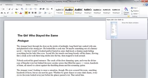 On Microsoft Word Styles: Using and Customizing Paragraph Styles ...