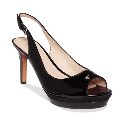 Lyst Nine West Able Slingback Platform Pumps In Black