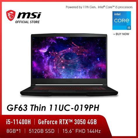 Msi Gf Thin Uc Ph Gaming Laptop I H Rtx Gb