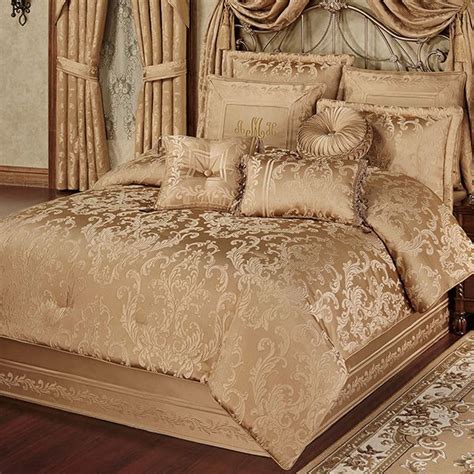 Monaco Gold Damask Comforter Bedding Bed Linens Luxury Luxury