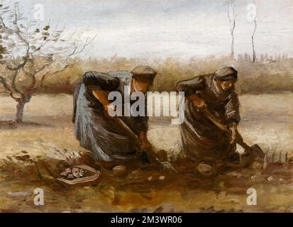 Two Peasant Women Digging Potatoes 1885 Nunen Nuenen Netherlands By