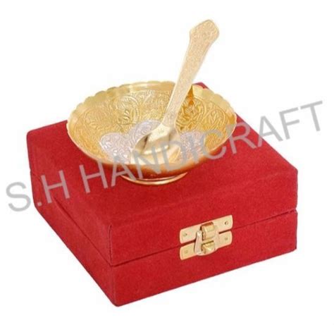 L Lotus Flower Shape Golden Gold Silver Plated Bowl Set For Gift