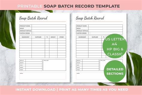 Food Manufacturing Batch Record Template - prntbl ...