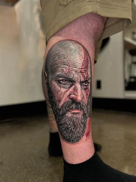 Kratos Tattoo Portrait by Mike DeVries: TattooNOW