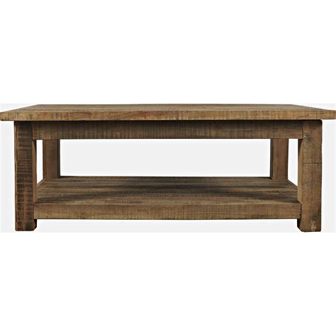 Jofran 2300-1 Reclamation 50" Coffee Table with Shelf in Unfinished