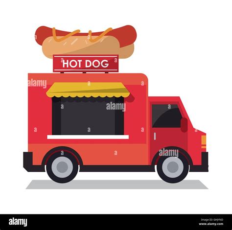 Hot Dog Truck Fast Food Icon Vector Graphic Stock Vector Image And Art