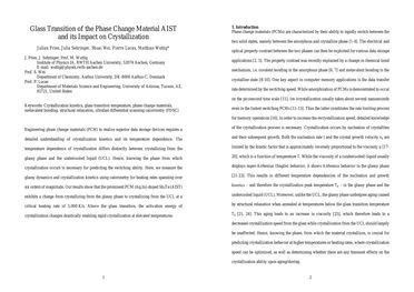 Glass Transition Of The Phase Change Material AIST And Its Impact On